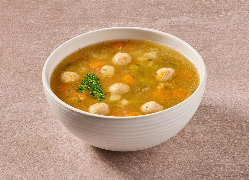Groentesoep met Kippegehaktballetjes